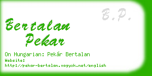 bertalan pekar business card