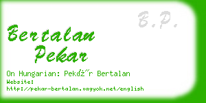 bertalan pekar business card